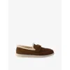 Prada Suede And Sheepskin Loafers In Brown