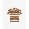Prada Striped Short-sleeve Polo Sweater