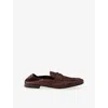 Prada Logo-print Leather Loafers In Brown