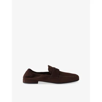 Prada Womens Brown Shuffle Antiqued Suede Loafers Eur 36 / 3 Uk