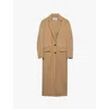 Prada Single-breasted Cashgora Coat In Brown