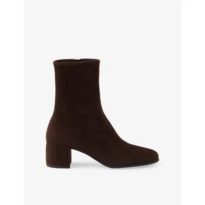 Prada Womens Brown Stretch Suede Booties Boots Eur 38/5 Uk