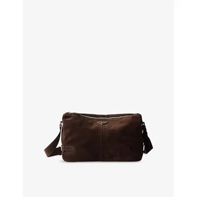 Prada Womens Brown Suede Shoulder Bag