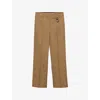 Prada Womens Brown Tailored Straight-leg Cotton Trousers
