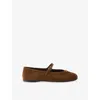 Prada Women Suede Ballerinas In Brown