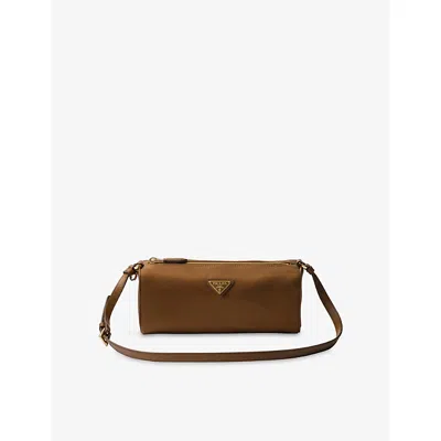 Prada Womens Brown Triangle Nylon Pouch