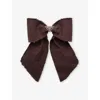 Prada Bow Logo Hair Clip In Burgundy