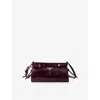 Prada Womens Burgundy Brand-plaque Small Leather Shoulder Bag