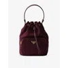 Prada Womens Burgundy Duet Re-nylon Bucket Bag