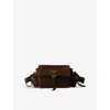 Prada Womens Burgundy Explore Medium Suede Shoulder Bag In Burgundy