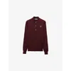 Prada Knitwear With Polo Collar And Ribbed Cuffs In Burgundy