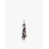 Prada Womens  Robot Metal Bag Charm In Burgundy