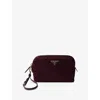 Prada Womens  Small Re-nylon Woven Pouch In Burgundy