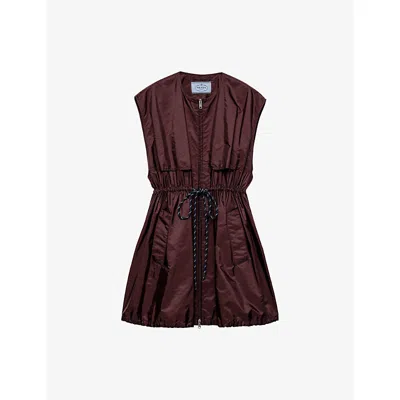 Prada Womens  Triangle-logo Re-nylon Mini Dress