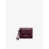 Prada Womens Burgundy Triangle-plaque Small Leather Wallet In Burgundy