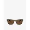 Prada Womens Cream Pr A17s Rectangle-frame Acetate Sunglasses In Cream