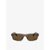 Prada Womens  Pr B11s Rectangle-frame Acetate Sunglasses In Cream
