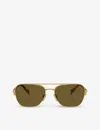 Prada Womens Gold Pr A50s Aviator-frame Metal Sunglasses In Gold