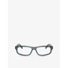 Prada Womens Gold Pr B02v Rectangle-frame Acetate Glasses