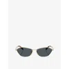Prada Geometric-frame Sunglasses In Gold