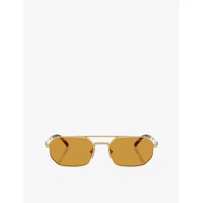 Prada Pr D53s Irregular-frame Metal Sunglasses In Gold