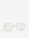 Prada Pr56wv Square-frame Metal Glasses In Gold