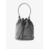 Prada Crystal-studded Mini Satin Bucket Bag In Multi