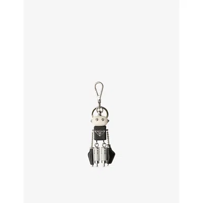 Prada Womens  Robot Saffiano Leather Bag Charm In Multi