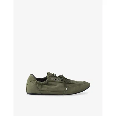 Prada Womens Green Collapse Canvas Trainers Eur 45 / 11 Uk