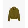 Prada Womens Green Logo-embellished Pull-on Cotton Jacket