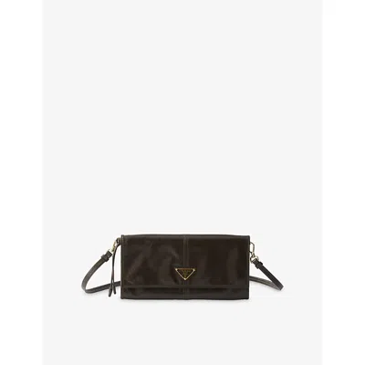 Prada Womens Green Logo-embellished Leather Wallet