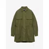 Prada Womens Green Old Panama Drawstring-waist Cotton Jacket