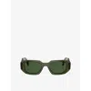 Prada Womens Green Pr 17ws Rectangular-frame Acetate Glasses In Green