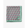 Prada Octagon Tulip Printed Silk Skinny Scarf