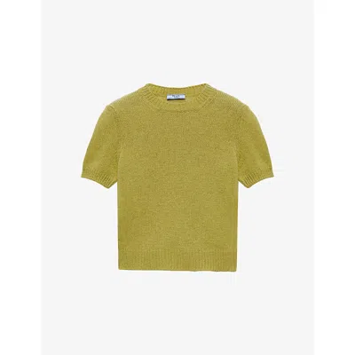 PRADA WOMENS PRADA SHORT-SLEEVE KNITTED CASHMERE JUMPER