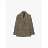 Prada Single-breasted Prince Of Wales Checked Jacket In Green