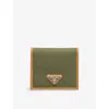 Prada Womens Green Triangle-plaque Re-nylon Wallet In Green