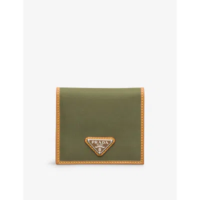 Prada Womens Green Triangle-plaque Re-nylon Wallet
