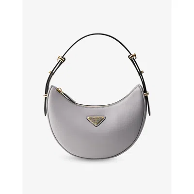 Prada Womens  Arqué Leather Shoulder Bag