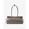 Prada Womens Grey Brand-plaque Medium Leather Shoulder Bag