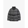 Prada Womens Grey Loden Belted Shell-down Puffer Jacket In Gray
