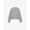 Prada Womens Grey Logo-print Round-neck Cotton Sweatshirt In Black