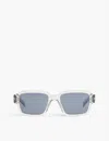 Prada Womens Grey Pr 02zs Transparent Square-frame Acetate Sunglasses In Grey