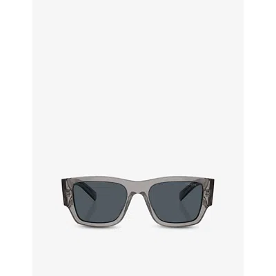 Prada Womens Grey Pr 10zs Square-frame Acetate Sunglasses