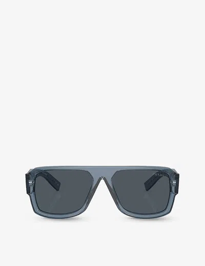 Prada Womens Grey Pr 22ys Pilot-frame Acetate Sunglasses