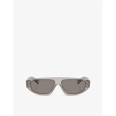 Prada Womens Grey Pr C02s Irregular-frame Acetate Sunglasses In Gray