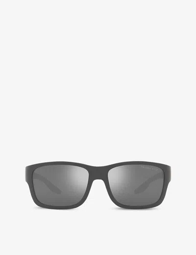 Prada Ps 01ws Square-frame Acetate Sunglasses In Grey
