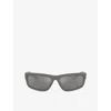 Prada Womens Grey Ps 05zs Rectangular-frame Acetate Sunglasses In Gray