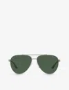 Prada Linea Rossa Womens Grey Ps 52ys Pilot-frame Metal Sunglasses In Grey