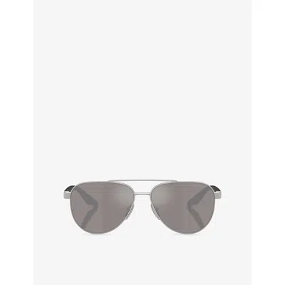 Prada Womens Grey Ps A52s Pilot-frame Metal Sunglasses